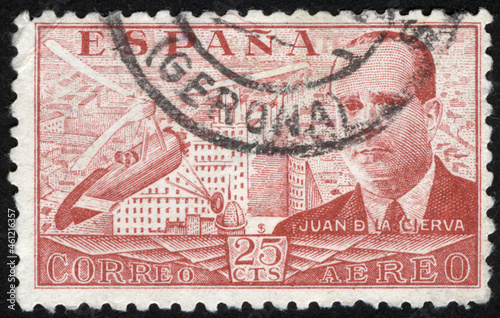 Postage stamps of the Spain. Stamp printed in the Spain. Stamp printed by Spain.