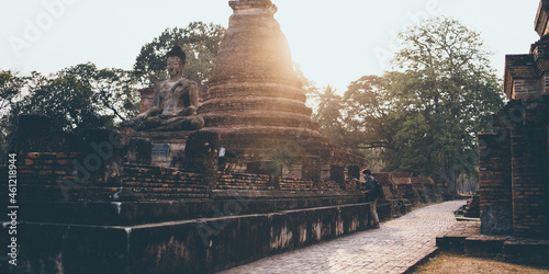 old buddha temple in Sukhot...