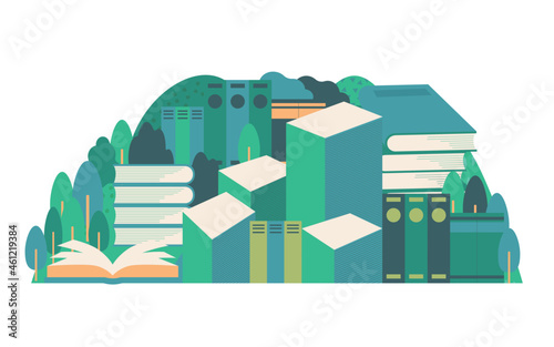 Vector illustration of stacked documents.