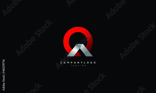 QA AQ Abstract initial monogram letter alphabet logo design