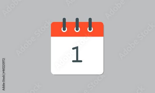 Calendar vector icon, first day, office supplies, schedule of the day, diary, Monday through Sunday, schedule for the month.