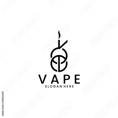 Minimalist, simple and modern vape logo vector.