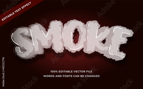smoke editable text effect for illustrator, 3D text effect