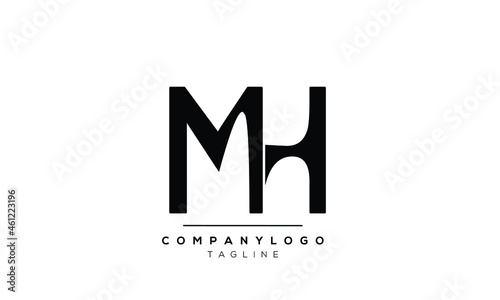 
Abstract Letter Initial mh hm Vector Logo Design Template