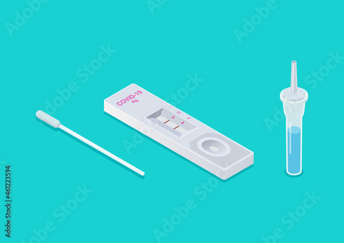 Rapid Antigen Test kit Set Isometric view