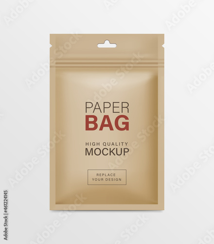 Paper pouch zipper bag packaging mockups