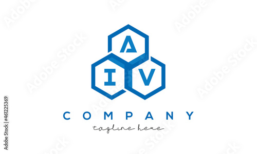 AIV three letters creative polygon hexagon logo  photo