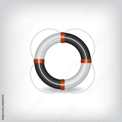 Life Buoy black and white illustration