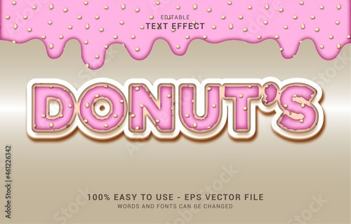 editable text effect, Pink Donut style