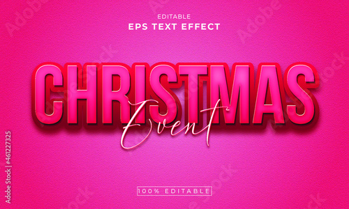 Christmas editable 3d text effect Design