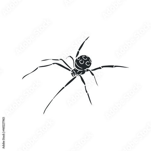 Black Widow Icon Silhouette Illustration. Spider insect Vector Graphic Pictogram Symbol Clip Art. Doodle Sketch Black Sign.
