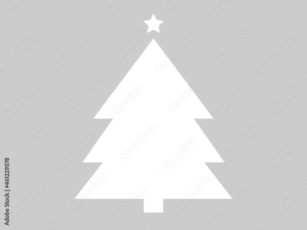 Fototapeta premium Christmas tree silhouettes flat icon.