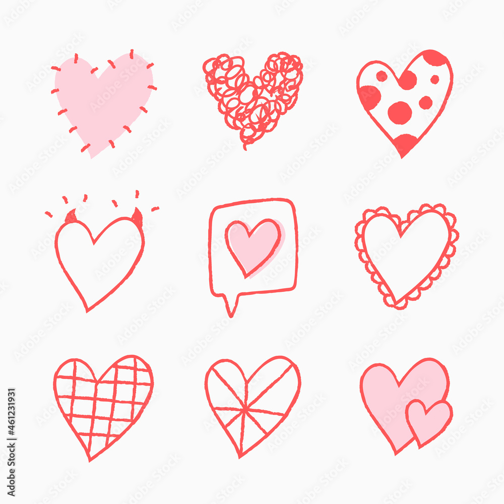 Valentine’s day heart element vector set