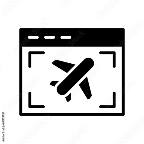 Online Vist Ticket Glyph Vector Icon Design photo