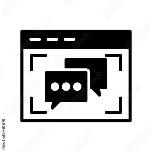 Online Chat Glyph Vector Icon Design