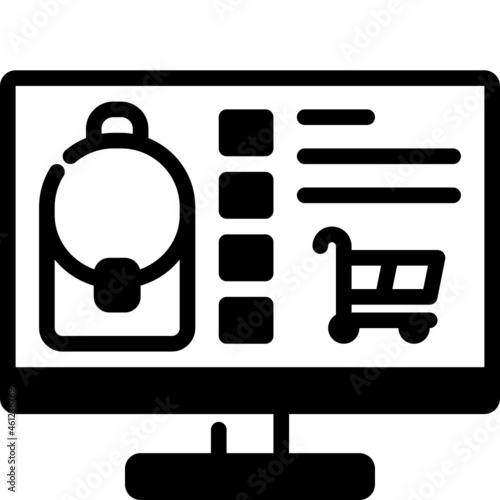online shop solid line icon