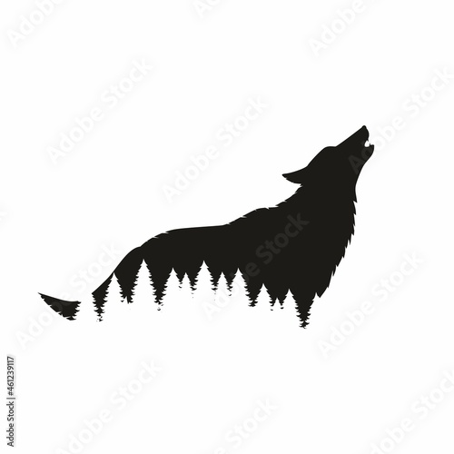 Silhouette of a wolf