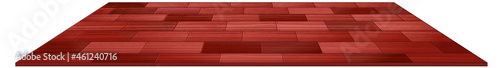 Red wooden floor tiles isolated on white background