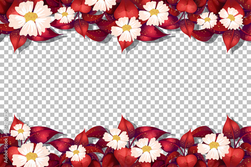 Flower frame template on transparent background