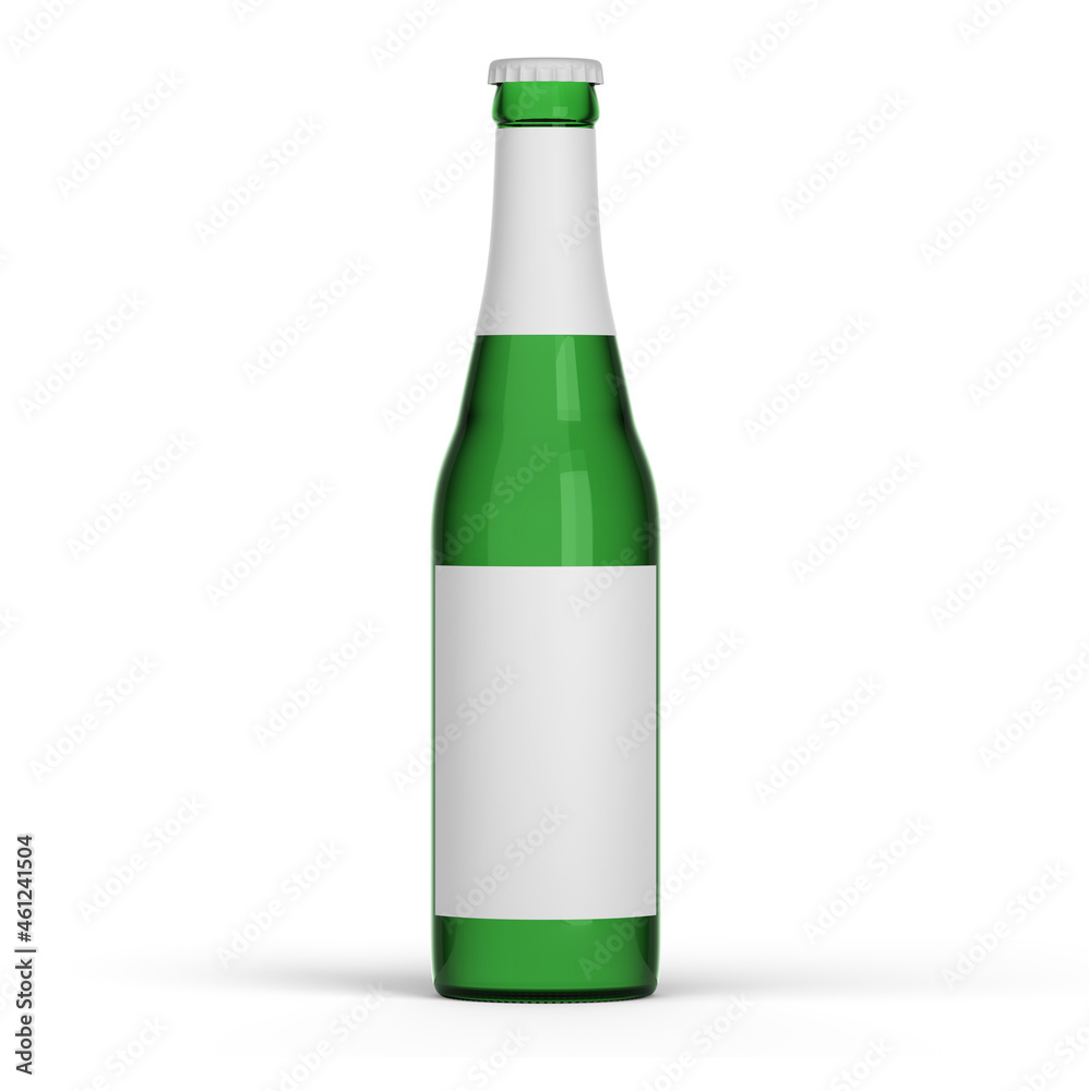 mockup of a beer bottle isolated on white background mockup of a beer bottle isolated on white background