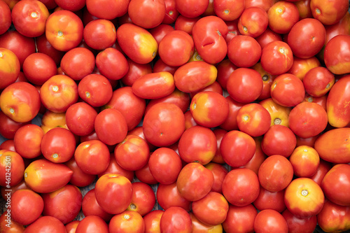 background of whole tomatoes, useful fresh vegetables