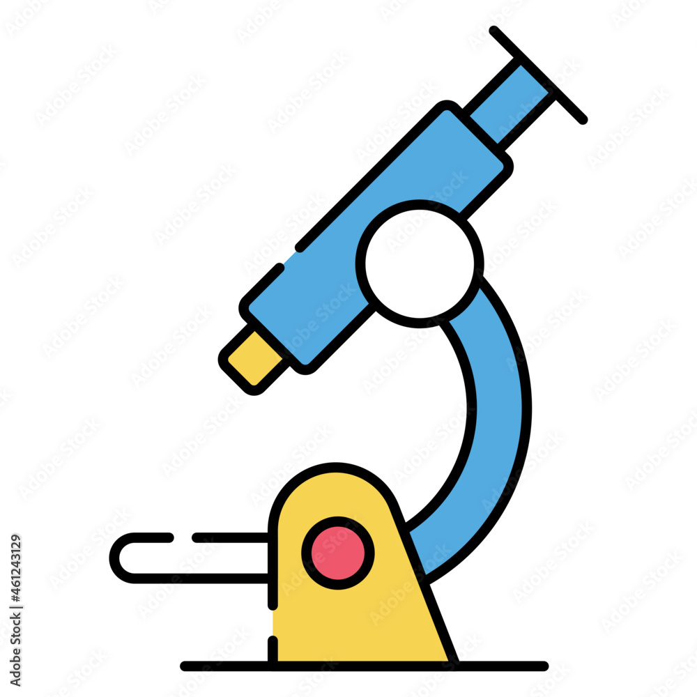 A flat design icon of microscope A flat design icon of microscope