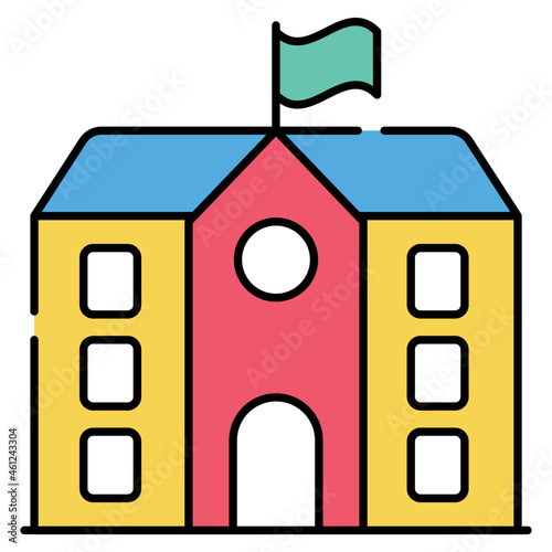 A perfect design icon of school building