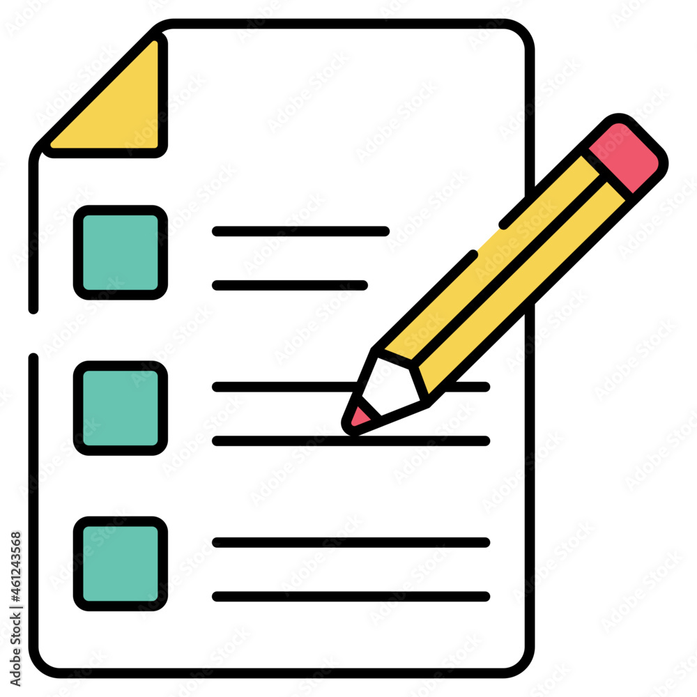 Paper with pencil showcasing checklist icon Paper with pencil showcasing checklist icon