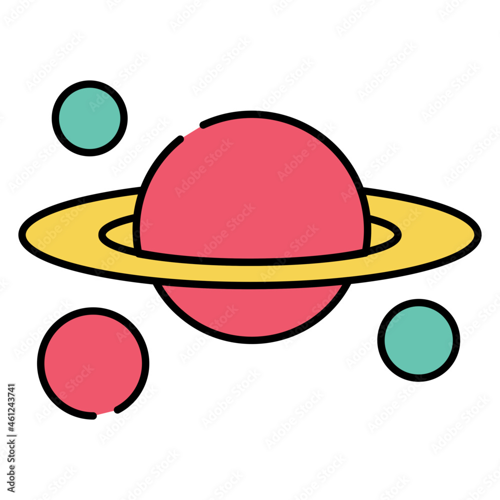 An icon design of rotating planet An icon design of rotating planet