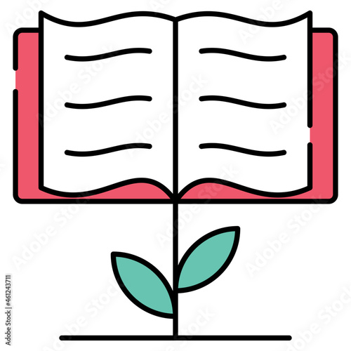 Booklet with leaves showing concept of educational growth