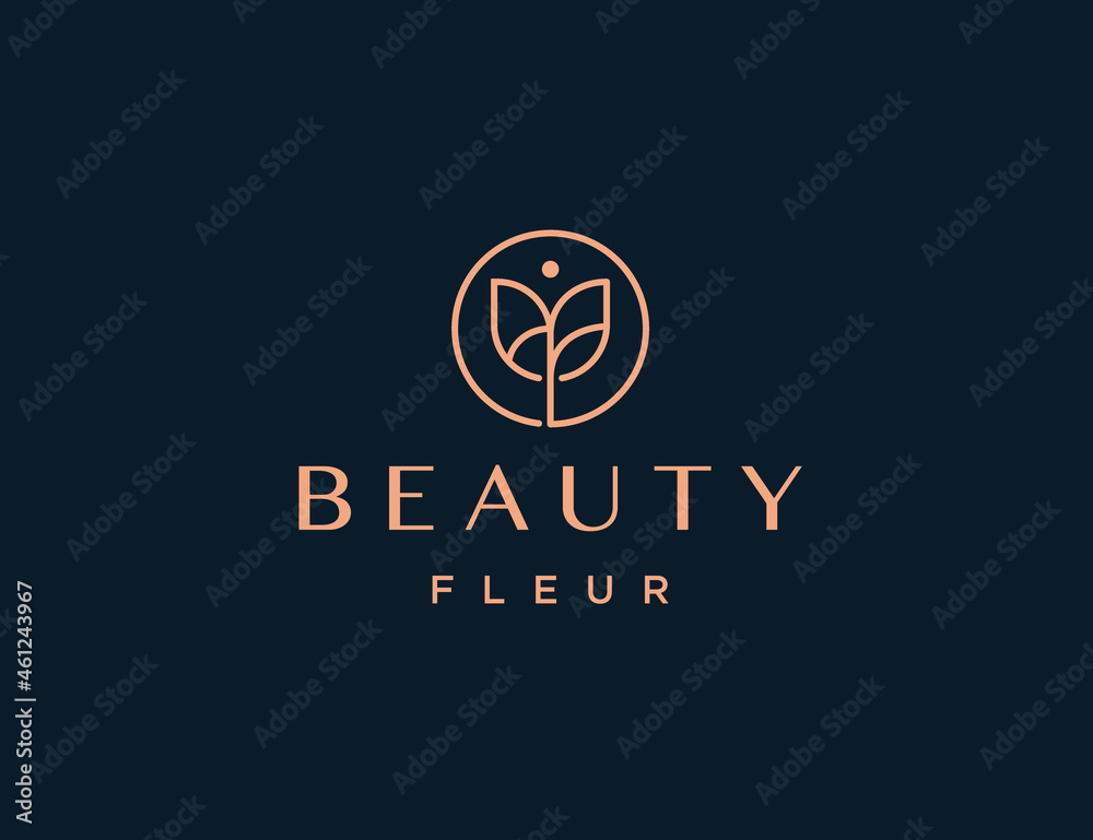 Luxury rose lineart logo Luxury rose lineart logo