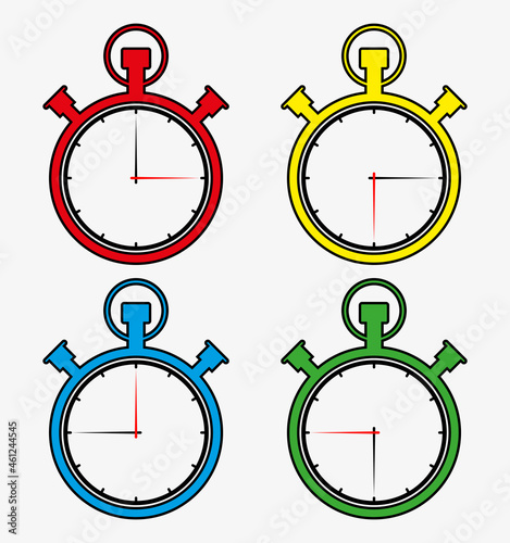 Countdown. Analog timer icons set, illustration, Clock picture, watch icon