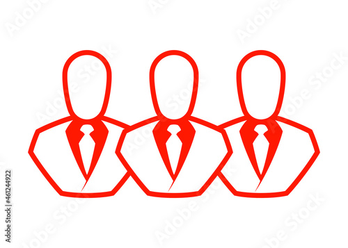 People line icon. Outline persons solid, group linear black pictogram. Simple image business collective people. Labor men collective silhouette. Office staff icon, bodyguards. Employees of bank