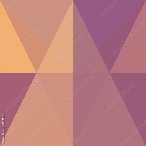 Abstract illustration with purple and orange geometrical  triangles  squares  rectangles  rhombus  shapes