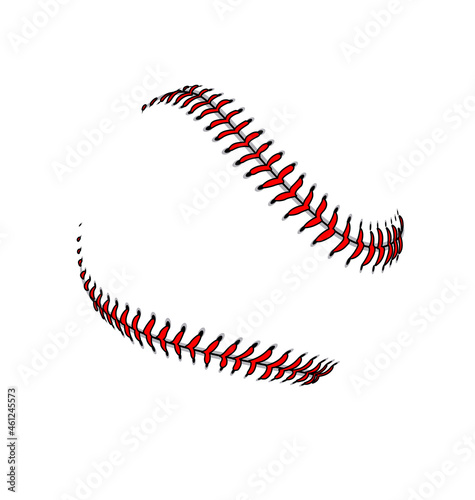 baseball or softball laces stitching seams