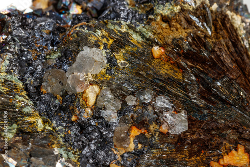 Macro mineral stone Arsenopyrite on a white background