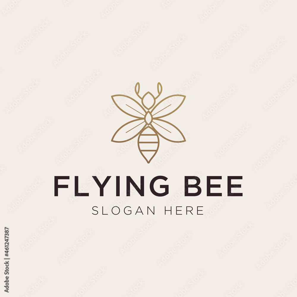 Luxury bee logo template