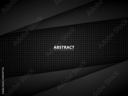 gray abstract background with realistic paper cut and polka dots