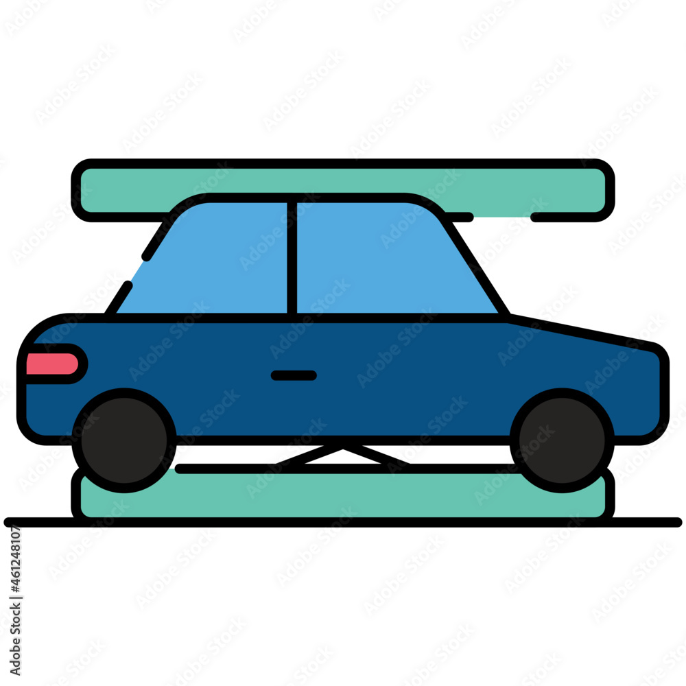 Car hydraulic jack icon in flat design Car hydraulic jack icon in flat design