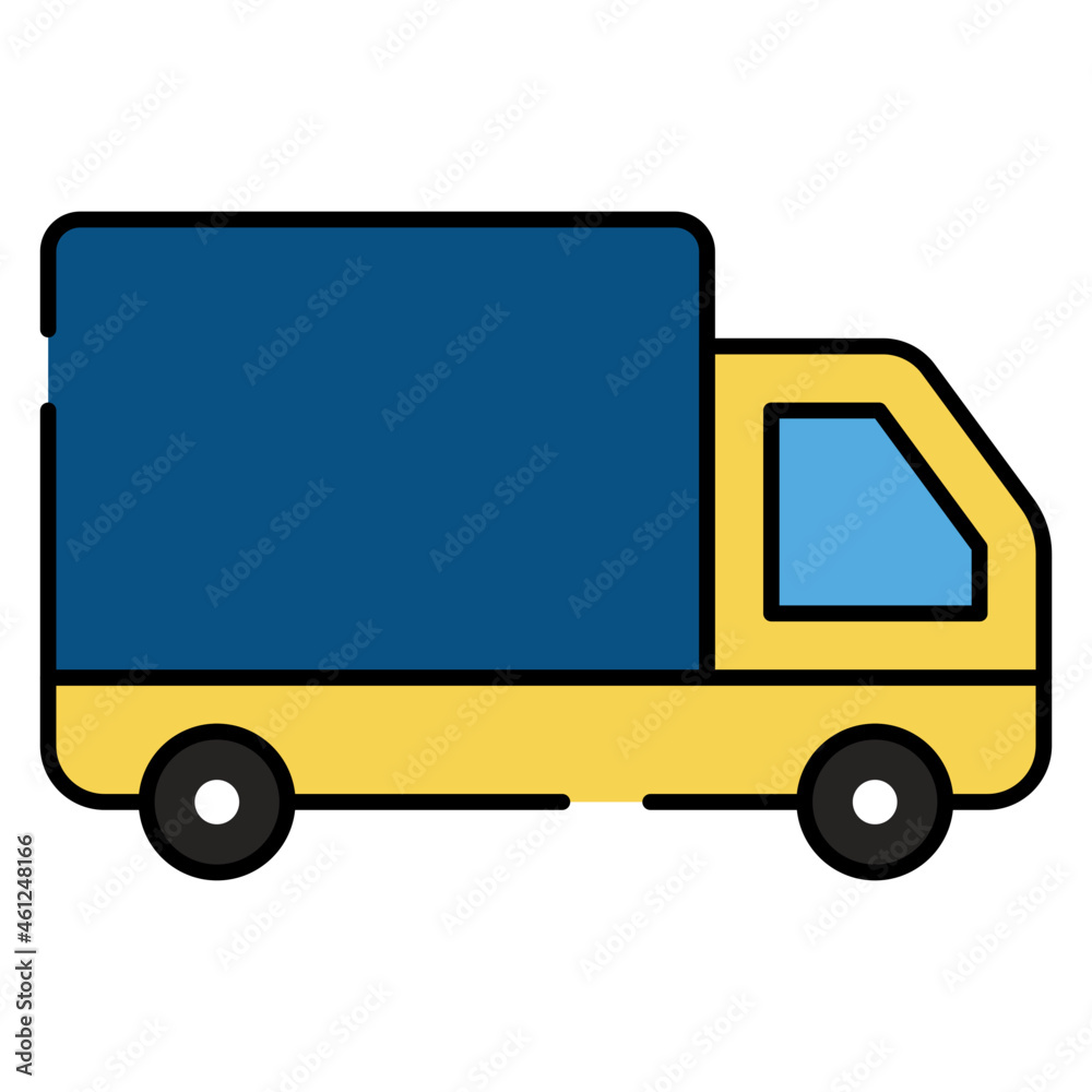 An editable design icon of cargo truck An editable design icon of cargo truck