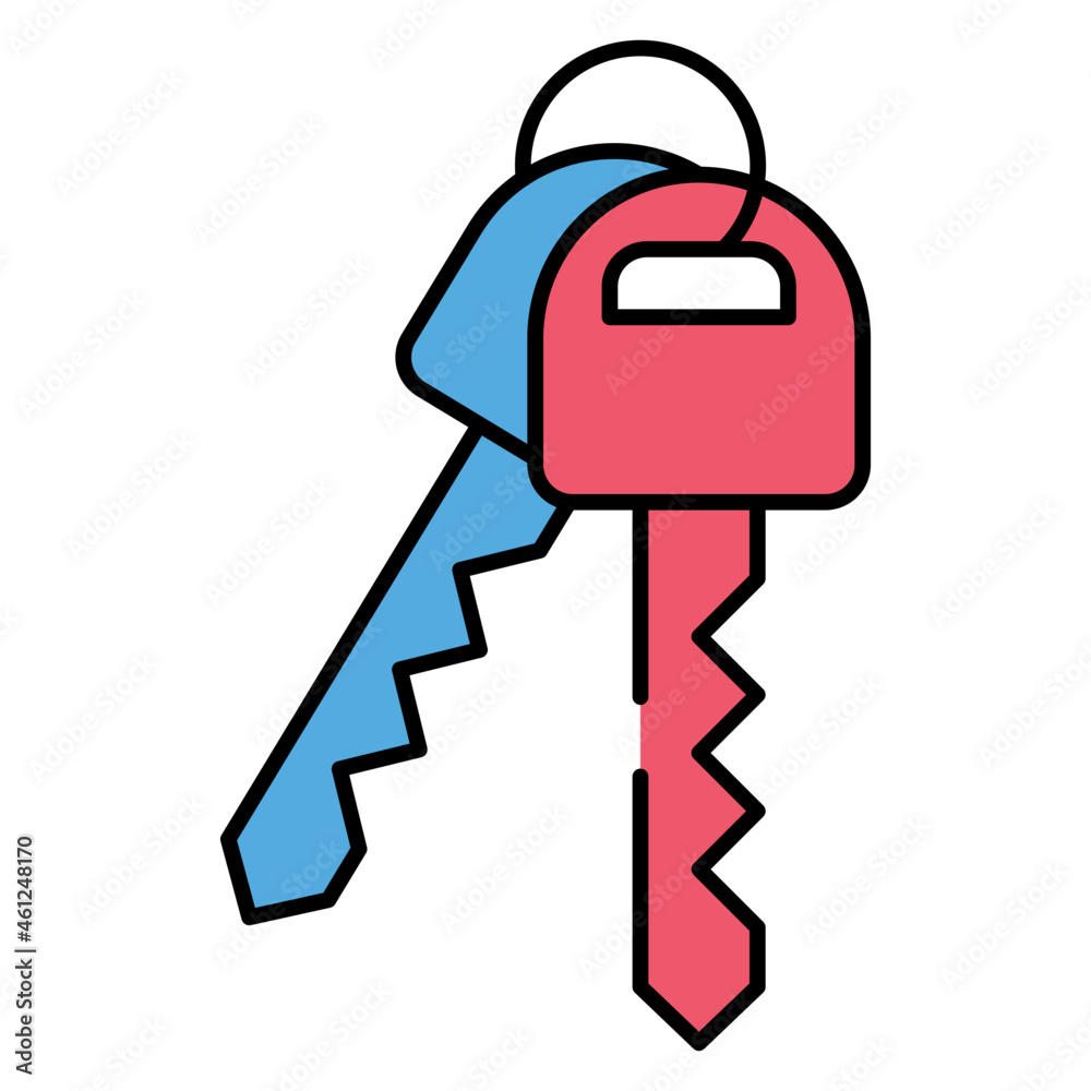 An editable design icon of keys An editable design icon of keys