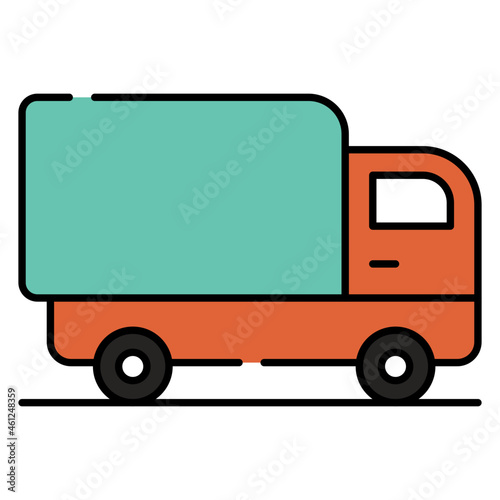An editable design icon of cargo van