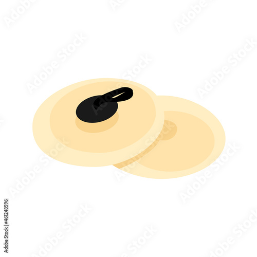 Percussion cymbals with leather handle