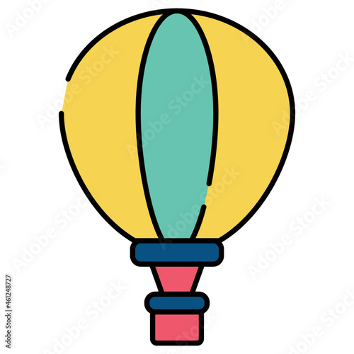 A flat design icon of hot air balloon