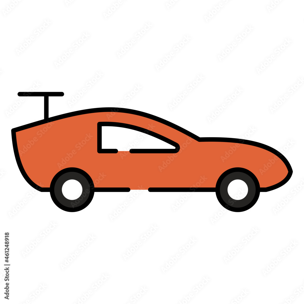 A private transport icon, flat design of modern car
