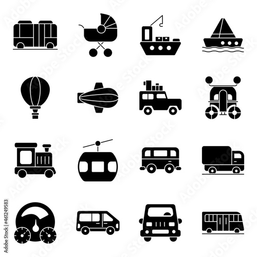 Pack of Automotives Solid Icons