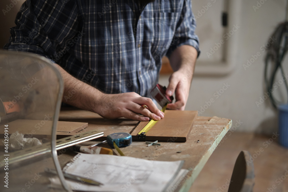 Man working in construction and carpentry Man working in construction and carpentry