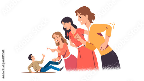 Fotografija Big domineering angry women scolding lying man