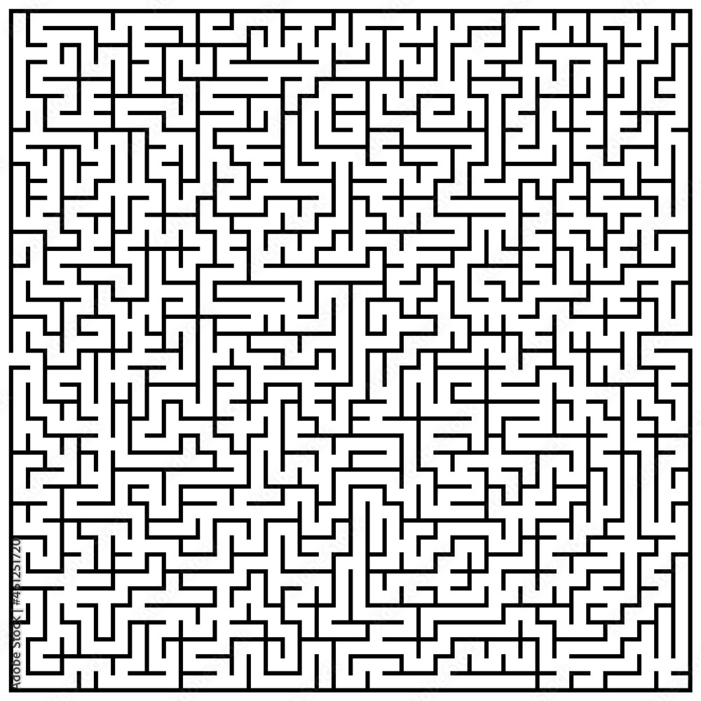Komplexes Quadrat Rätsel Labyrinth als Spiel oder Hintergrund