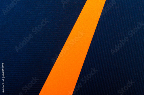Blue and orange colors paper texture background. Place for text. Three tones. Background for presentation. Bright tone paper element